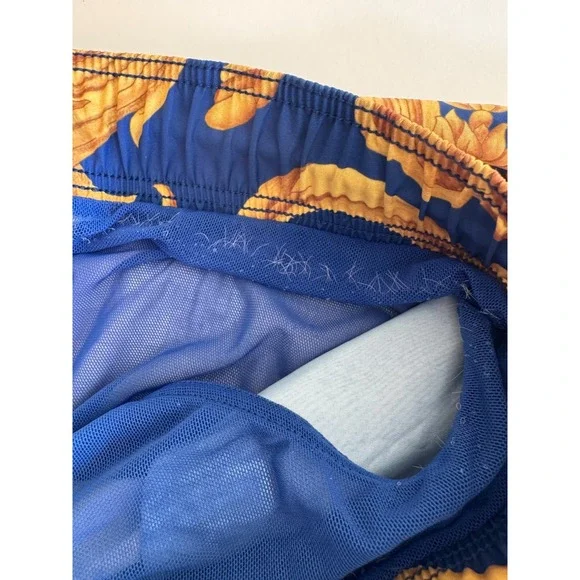 Authentic Versace Gold Baroque Heritage Print Swim Trunks Royal Blue Men's Sz M - Picture 8 of 11